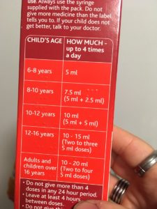 Medicine instructions